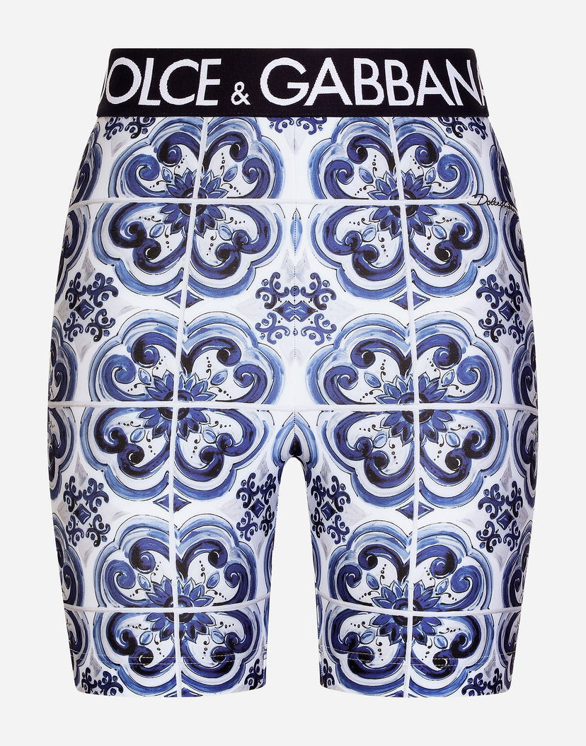 Šortky Dolce & Gabbana Dolce & Gabbana Majolica Jersey Cycling Shorts Modrá | FTCKCTHPGABHY3TN