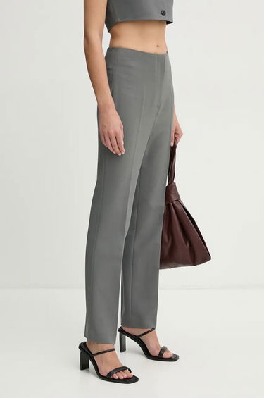 Nohavice Nanushka Erinna High Waist Pants Šedá | NW24PFOW18055, 0