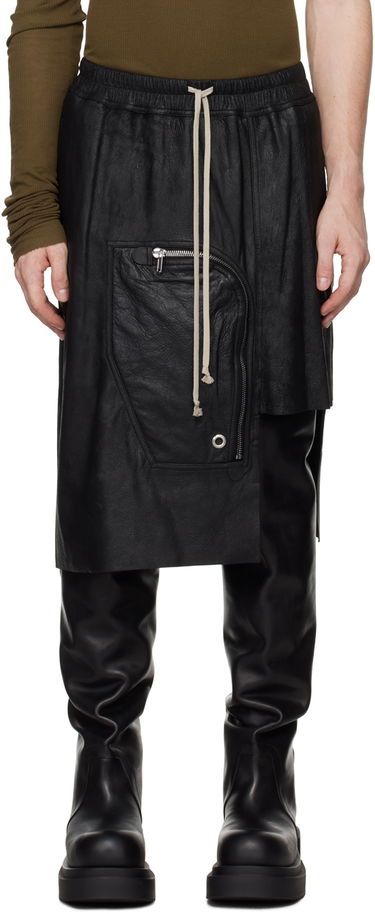 Sukňa Rick Owens Rick Owens Porterville Dracca Leather Skirt Čierna | RU02D6341 LBA, 0