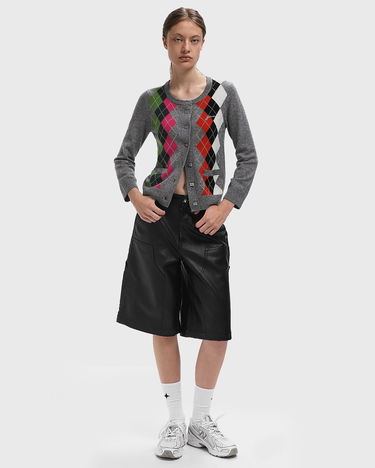 Sveter GANNI GANNI Argyle Cashmere & Wool Cardigan Šedá | K2512-921, 2