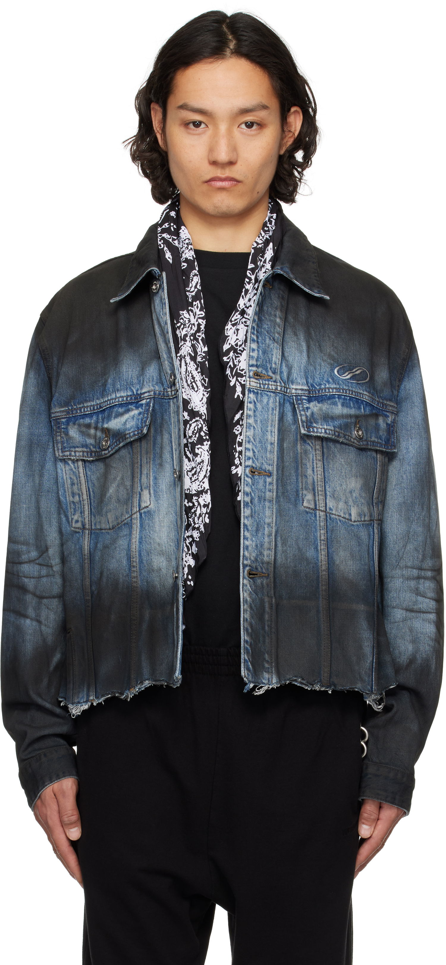 Bunda We11done We11done Sprayed Sporty Selldone Denim Jacket Modrá | WD-DJ1-25-308-U-BL, 0
