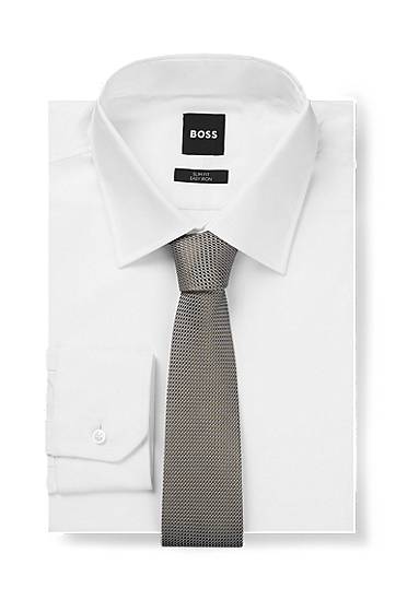 Opasok BOSS Jacquard Tie Šedá | 50538993, 1