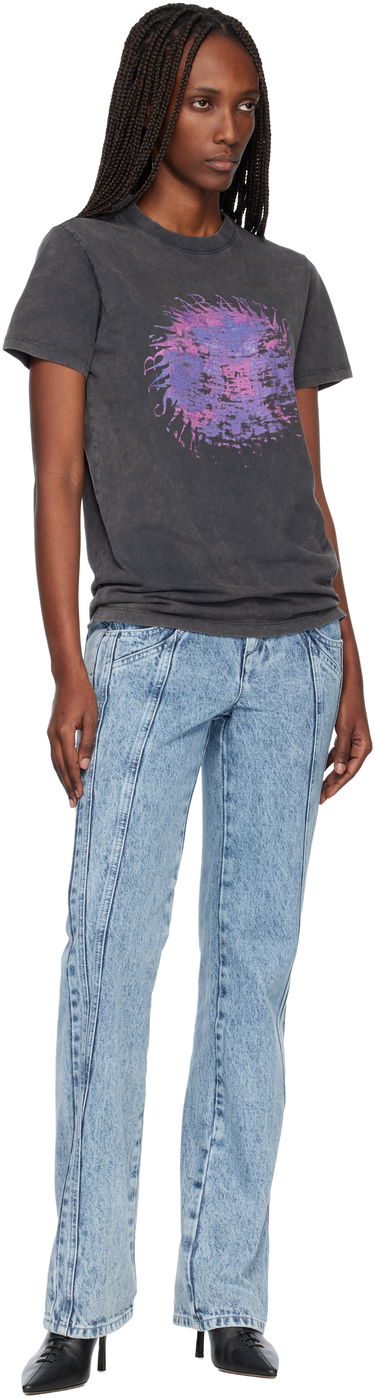 Tričko Isabel Marant Étoile Etoile Zoeline Graphic Distressed T-shirt Šedá | TS0147FA-D1N04E, 3