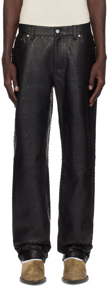 Džínsy Helmut Lang Helmut Lang Hole-Punched Worker Leather Pants Čierna | O06HM210, 0