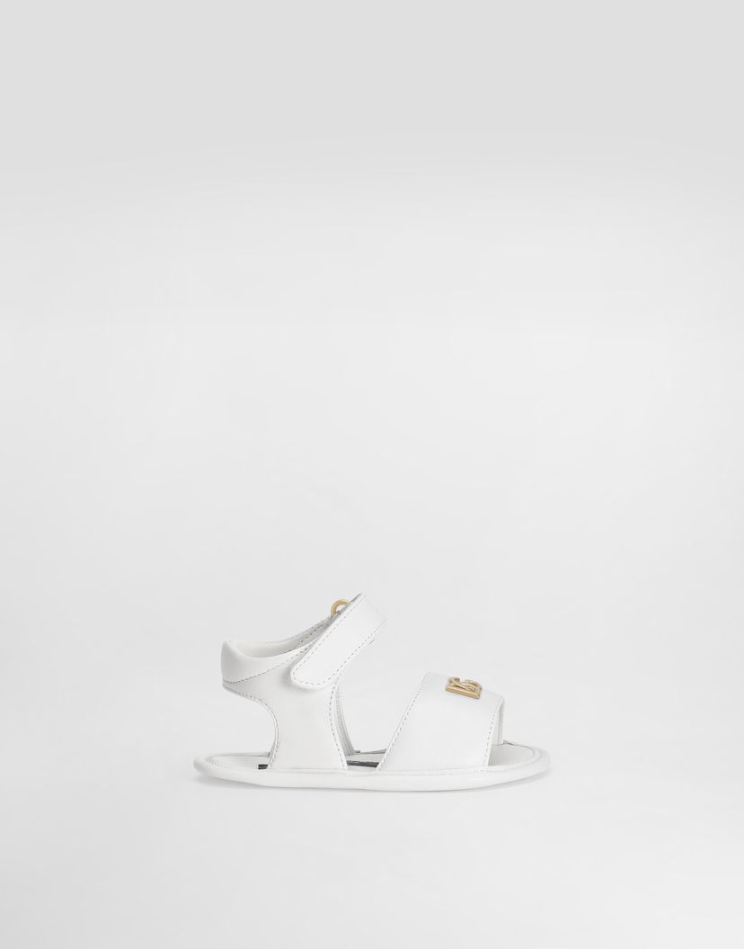 Doplnky Dolce & Gabbana Dolce & Gabbana Lambskin Nappa Sandals with DG Logo Biela | DK0157AB79380001