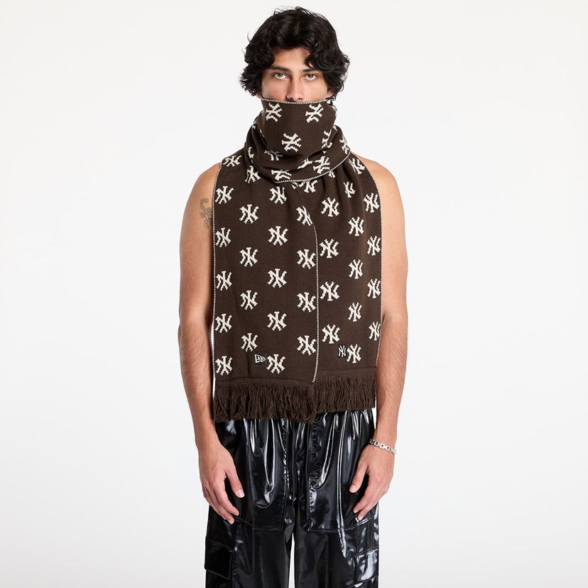 Šál New Era Brown Monogram Fringe Scarf Hnedá | 60580519