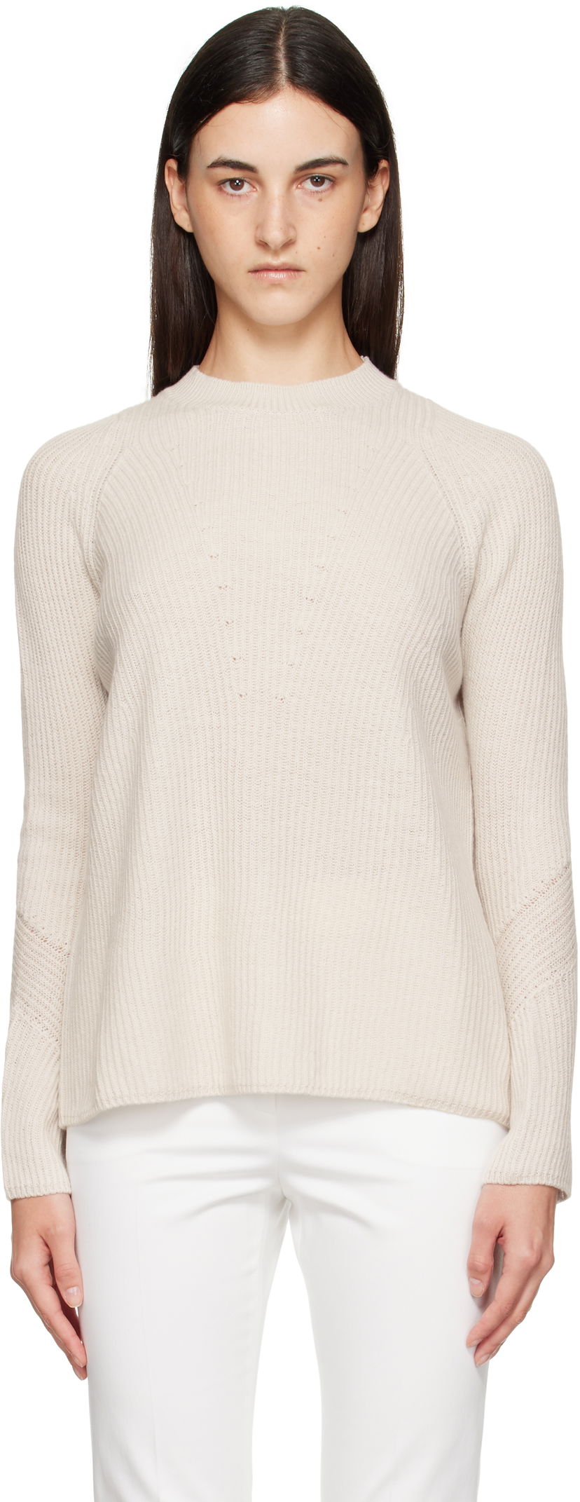 Sveter Max Mara Max Mara Molveno Knit Sweater Béžová | 2529366121600