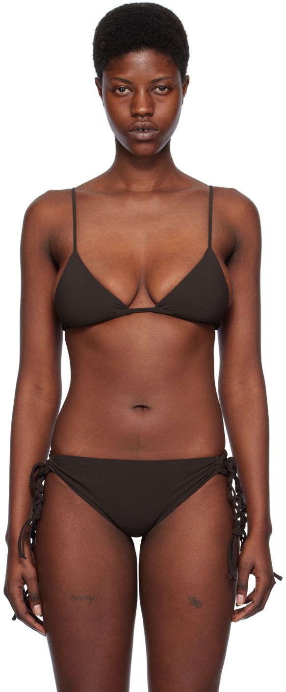 Plavky Jil Sander Tangle Bikini Top Hnedá | J40BR0002_J20011