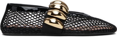 Starostlivosť o obuv Alaïa ALAÏA Fishnet Jewel Ballerina Flats Čierna | AA3A067TK062, 0