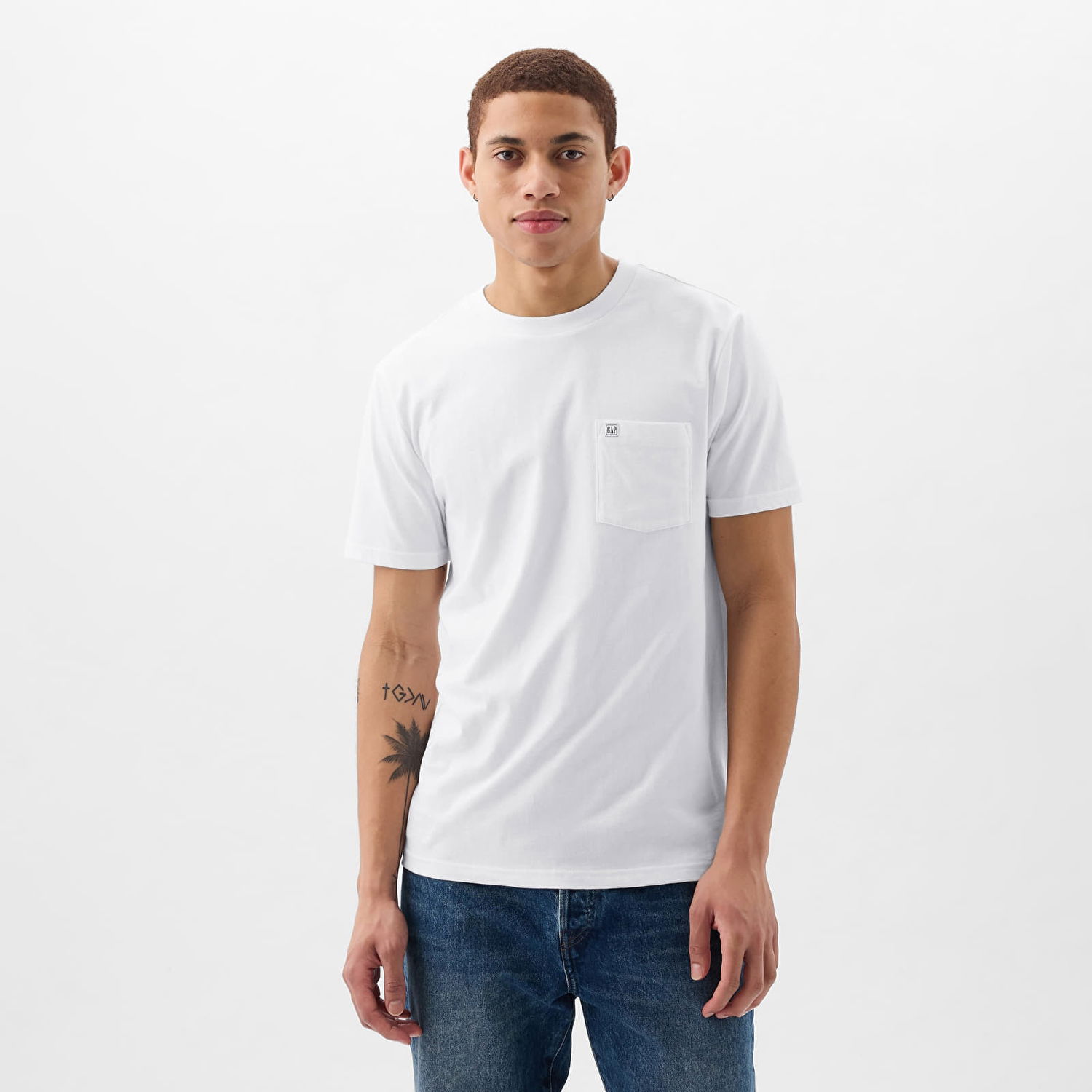 Tričko GAP Pocket Micro Logo Tee Optic White V6 Biela | 857901-04, 0