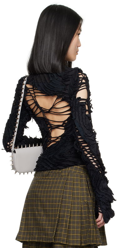 Sveter Collina Strada Collina Strada Chirp Cutout Long Sleeve Top Čierna | XX3275, 2