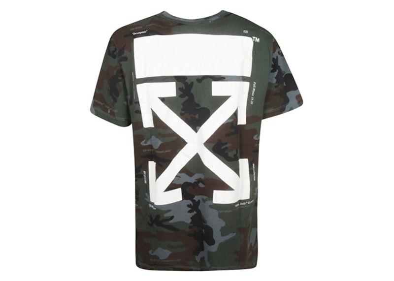 Tričko Off-White Camo Slim Fit T-Shirt Green Camo Čierna | OMAA027E191850179901