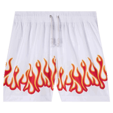 Plavky Palm Angels Burning Flames Print Swim Short Biela | PMFA011F22FAB0010125, 0