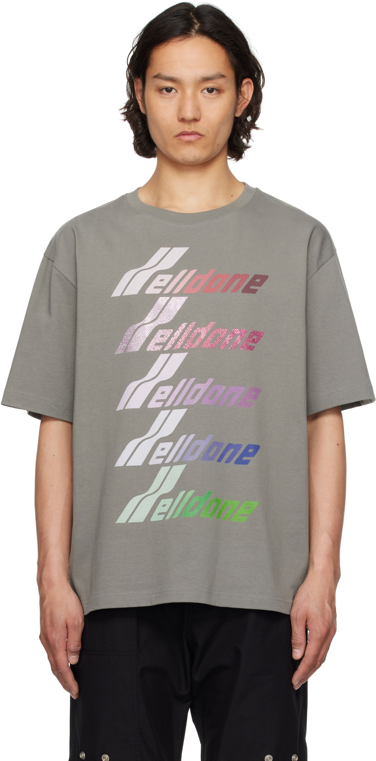 Tričko We11done We11done Multi-Logo T-Shirt Šedá | WD-TT1-25-764-U-GY, 0