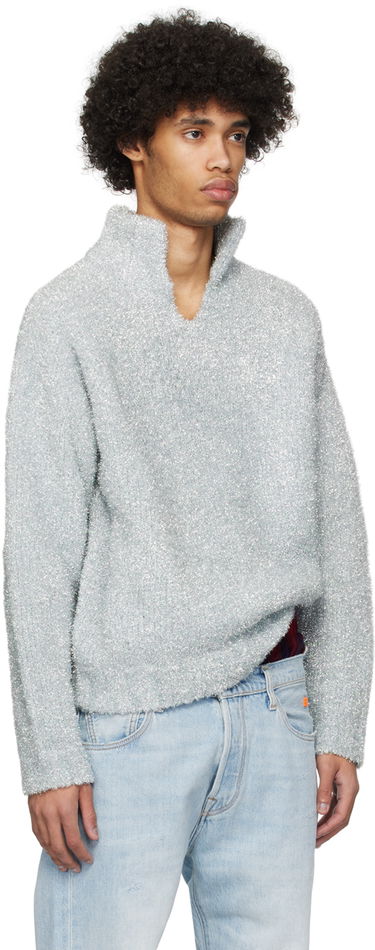 Sveter ERL ERL Metallic Funnel Neck Sweater Modrá | ERL08N357, 1