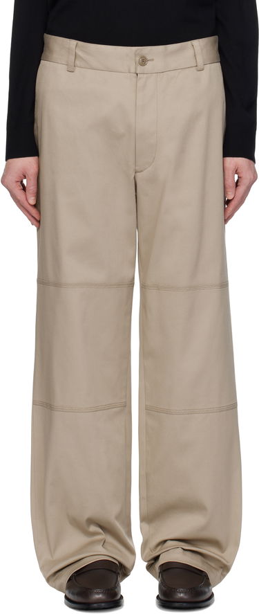 Nohavice Moncler Moncler Cotton Gabardine Trousers Béžová | K10912A0000657583, 0