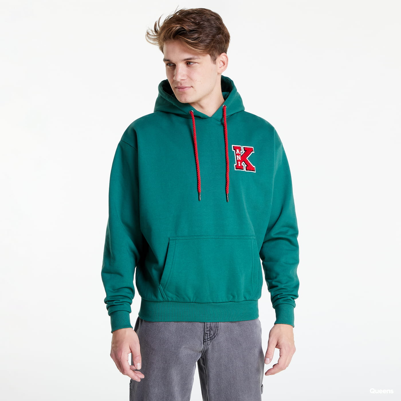 Mikina Karl Kani Retro Patch Hoodie Zelené | KM223-049-1, 0