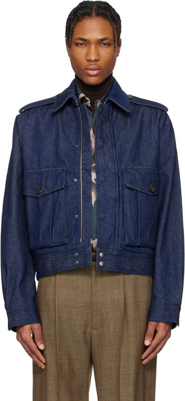 Bomber bunda Dries Van Noten Dries Van Noten Cropped Denim Jacket Modrá | 251-020533-1562, 0
