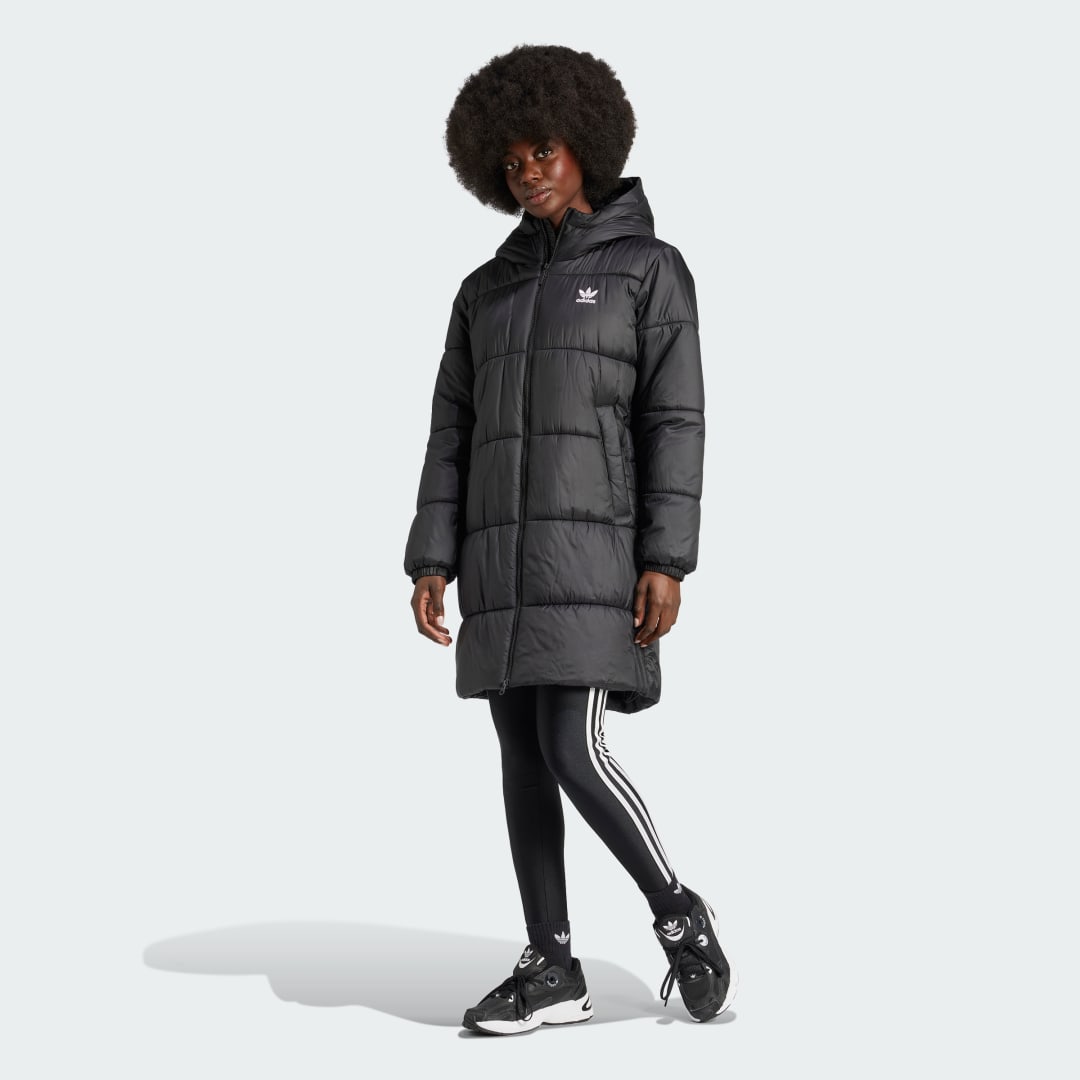 Prešívaná bunda adidas Performance Long Puffer Čierna | IW5858, 1