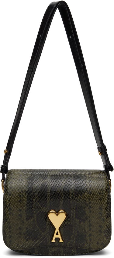 Taška cez rameno AMI AMI Paris Leather Shoulder Bag Zelené | ULL005.AL0106, 0