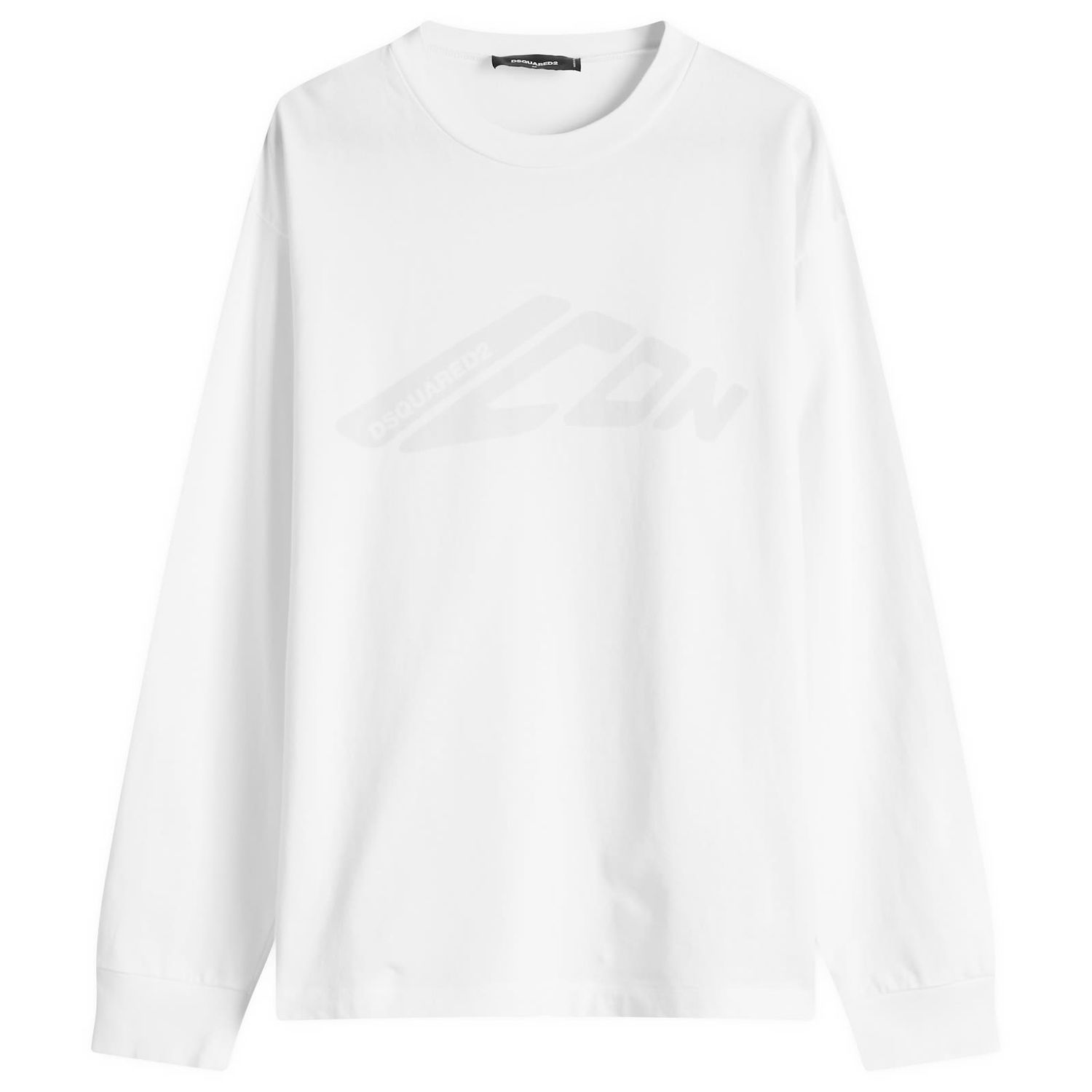 Tričko DSQUARED2 ICON Loose Fit Long Sleeve T-Shirt, Size Large Biela | S79GC0108-S24583-100, 0