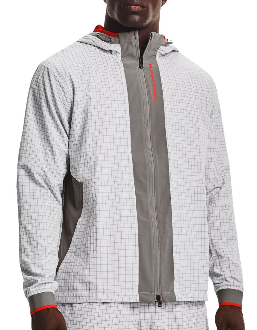 Mikina Under Armour Rush Legacy Printed Hooded Running Jacket Šedá | 1366186-066