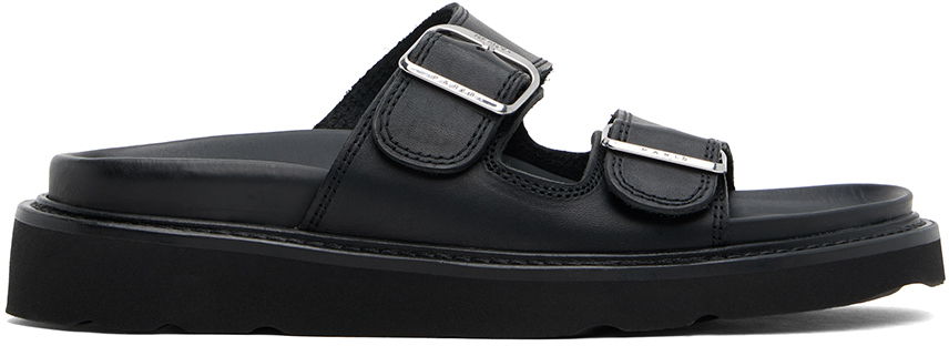 Oblečenie KENZO Black Paris ' Matto' Leather Sandals Čierna | FE55MU040L62, 0