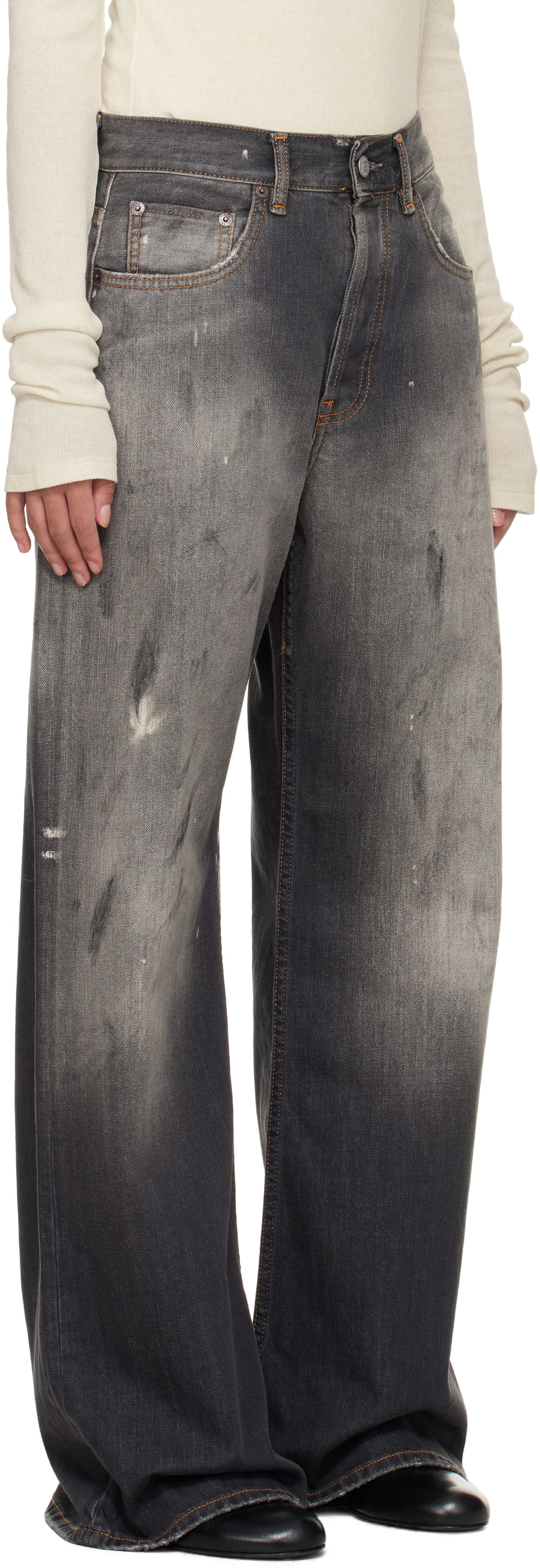 Džínsy Acne Studios Acne Studios Loose Fit Jeans Šedá | A00513-, 1