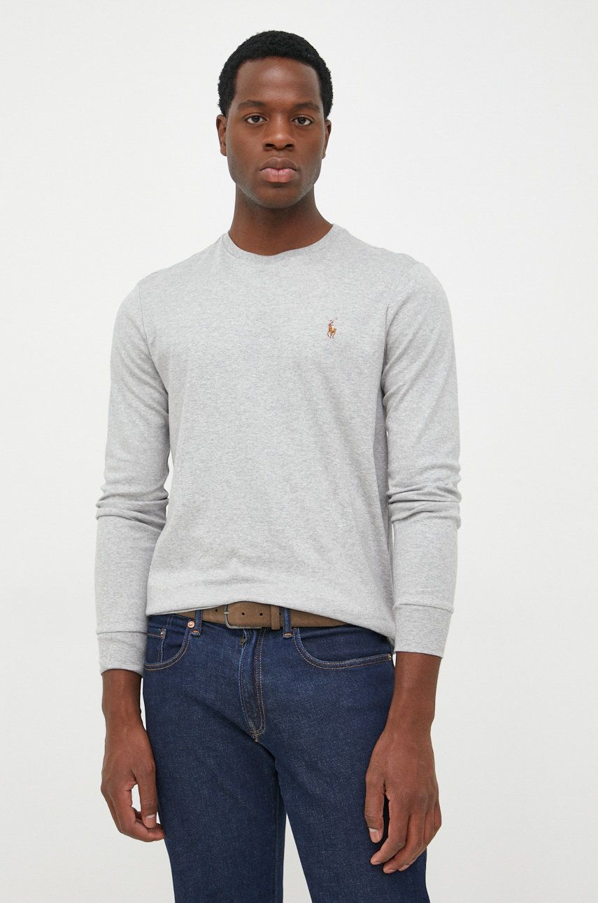 Tričko Polo by Ralph Lauren Pony Cotton Long Sleeve T-Shirt Šedá | 710760121004, 0