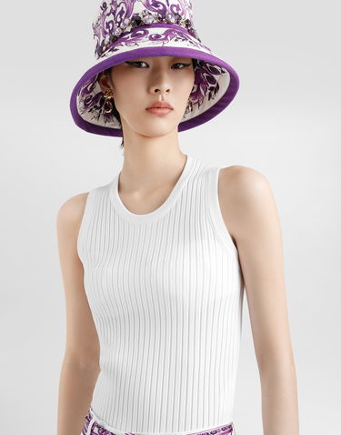 Tielko Dolce & Gabbana Dolce & Gabbana Ribbed Viscose Tank Top Biela | FXT66TJFMZYW0800, 3