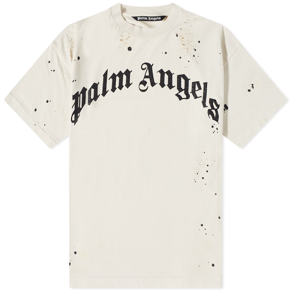 Tričko Palm Angels Glittered Logo Tee Biela | PMAA072F22JER0050310, 0