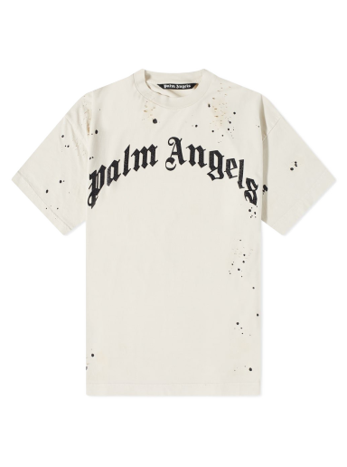 Tričko Palm Angels Glittered Logo Tee Biela | PMAA072F22JER0050310