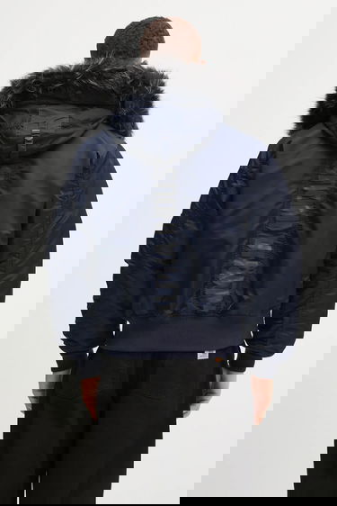 Bomber bunda Alpha Industries 45/P Hooded Custom Faux Fur Bomber Jacket Navy | 113145, 2