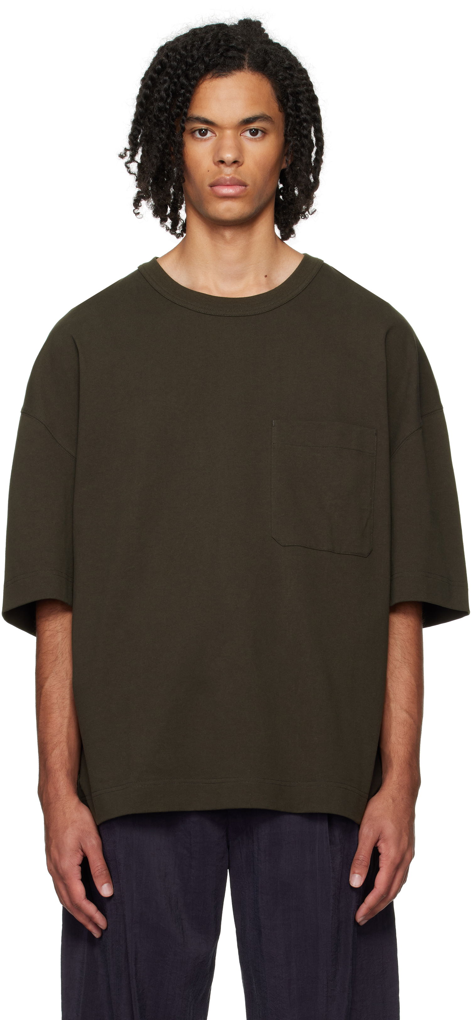 Tričko LEMAIRE Lemaire Short Sleeve T-Shirt With Pocket Zelené | TO1290 LJ1022, 0