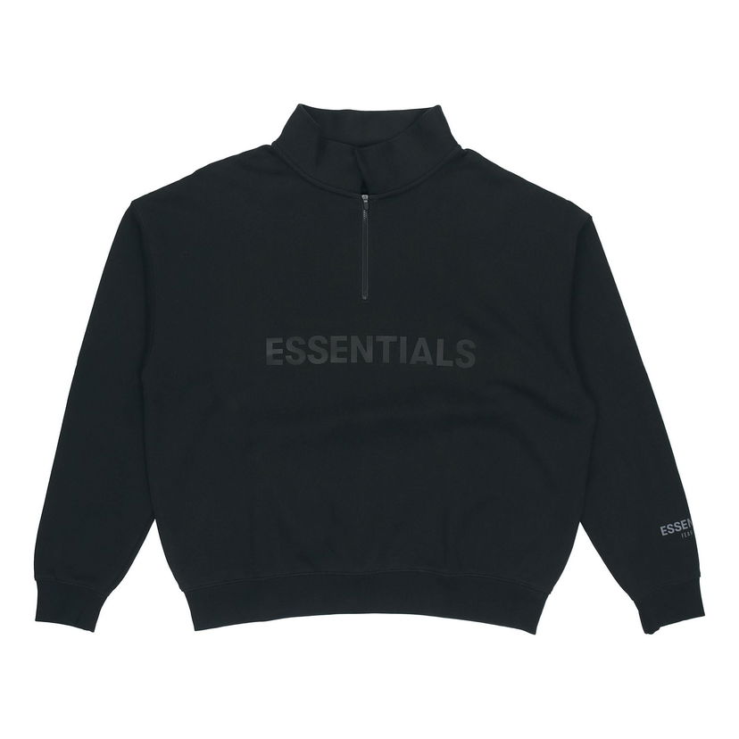 Mikina Fear of God Essentials Half Zip Sweatshirt Čierna | 0192250500211001