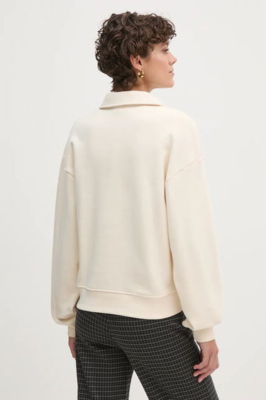 Mikina Lacoste Women's Beige Polo Neck Sweatshirt Béžová | SF2641, 2