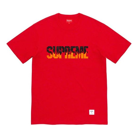 Tričko Supreme Flame Logo Short Sleeve T-Shirt Červená | SUP-FW19-025