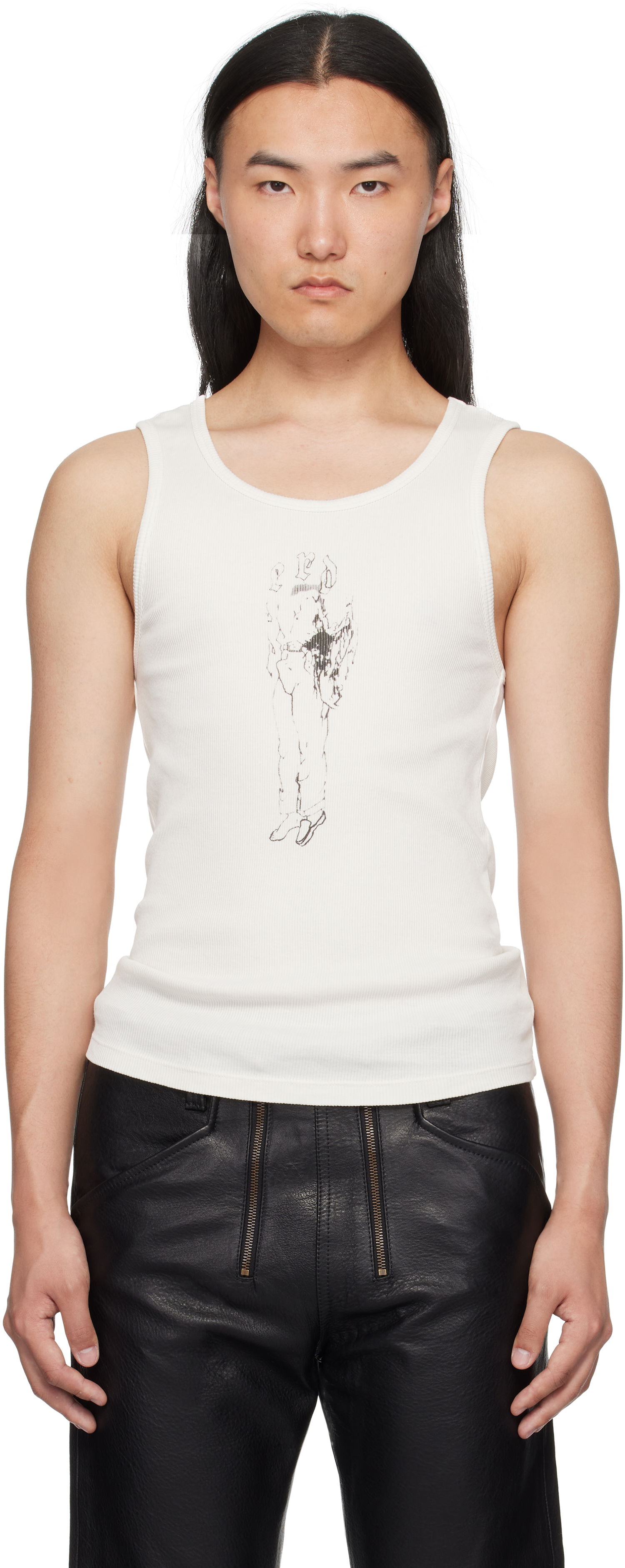 Tielko Enfants Riches Déprimés Enfants Riches Déprimés Bad Professor Ribbed Tank Top Biela | 010-837, 0