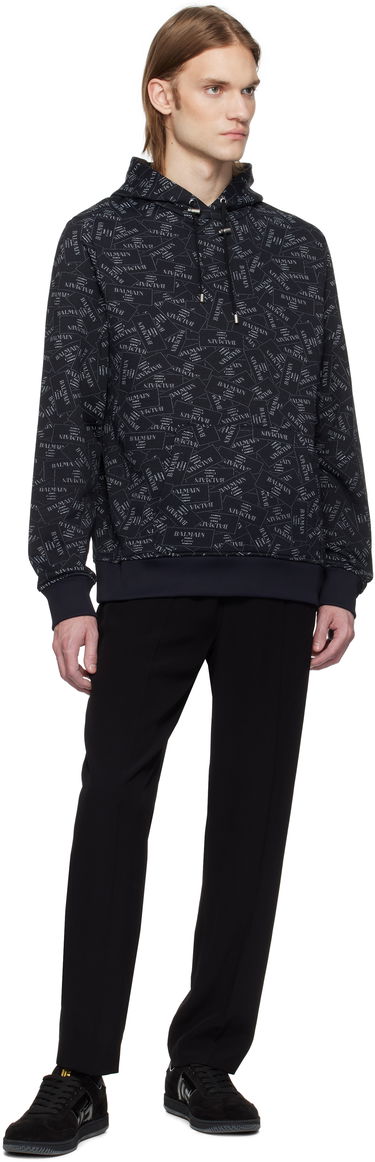 Nohavice Balmain Balmain Crêpe Straight-Leg Trousers Čierna | EH0PM037VB00, 3
