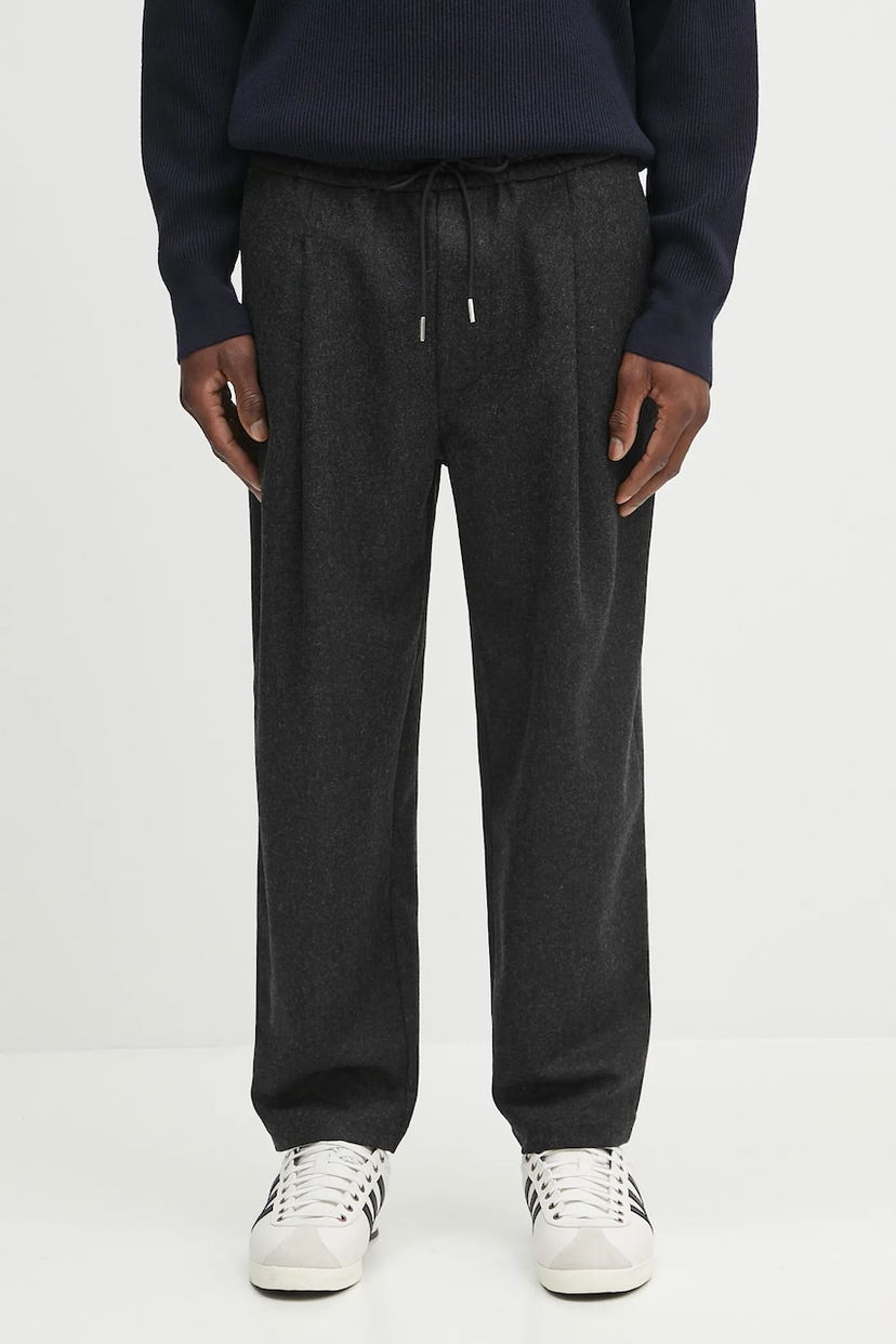 Nohavice Drôle de Monsieur Drôle de Monsieur Le Pantalon Cropped Flanelle Wool Pants Šedá | H.BP167.WV008