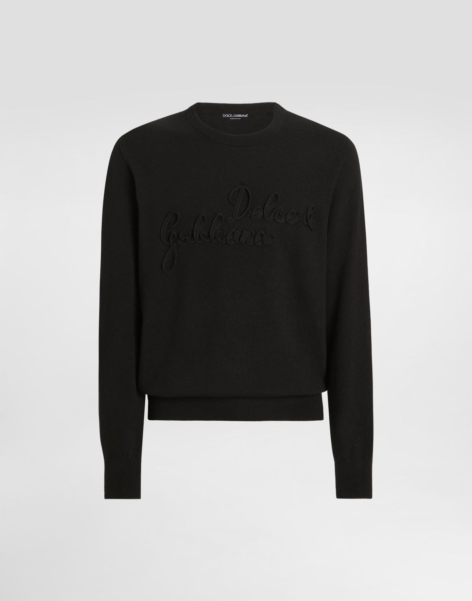 Sveter Dolce & Gabbana Dolce & Gabbana Fine-Gauge Wool Pullover with Embroidered Logo Čierna | GXX01ZJDVDEN0000, 0