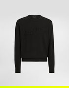 Dolce & Gabbana Fine-Gauge Wool Pullover with Embroidered Logo