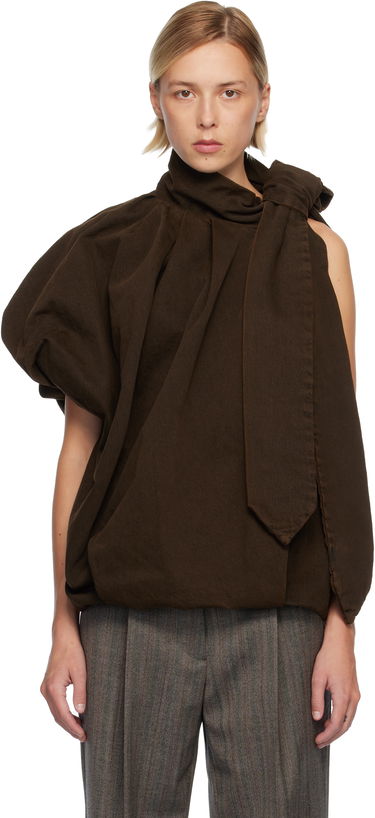 Košeľa Dries Van Noten Dries Van Noten Draped Denim Blouse Hnedá | 252-010732-2395, 0