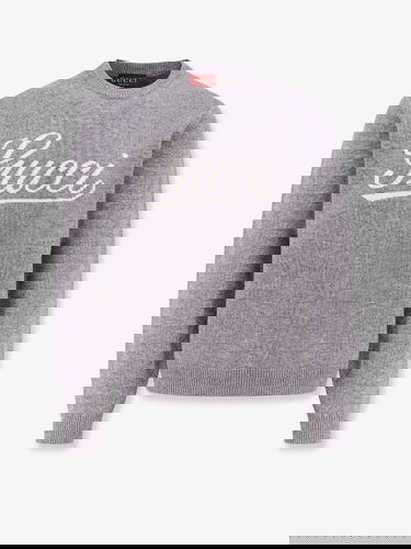 Sveter Gucci Sweater With Logo Print Šedá | 795347XKD741423, 0