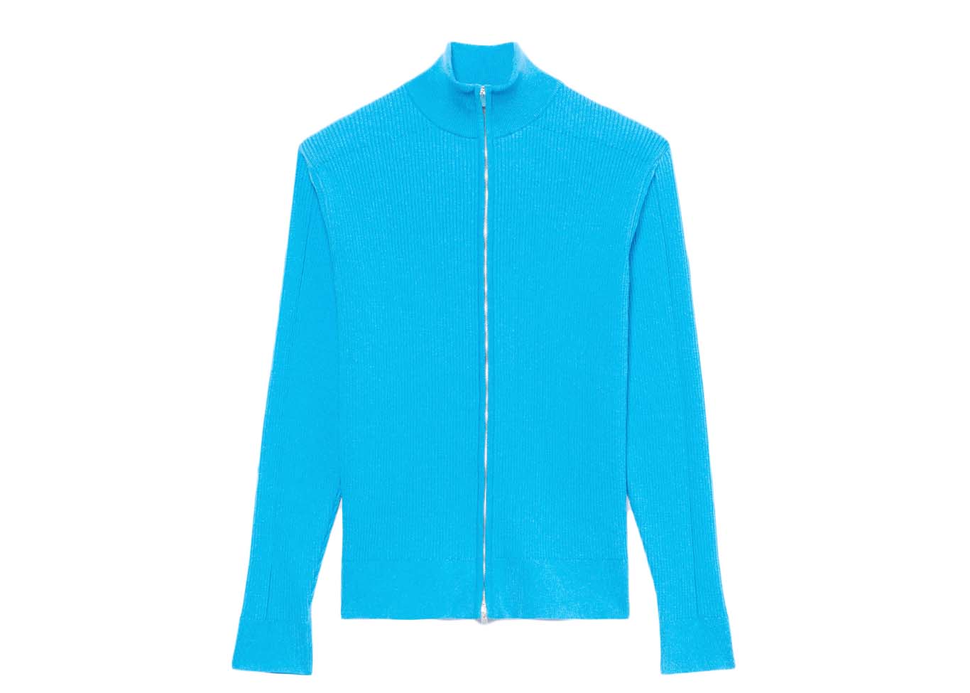 Sveter Jacquemus Le Gilet Frescu Zip Up Ribbed Tyrkysová | 225KN010-2063 340, 0