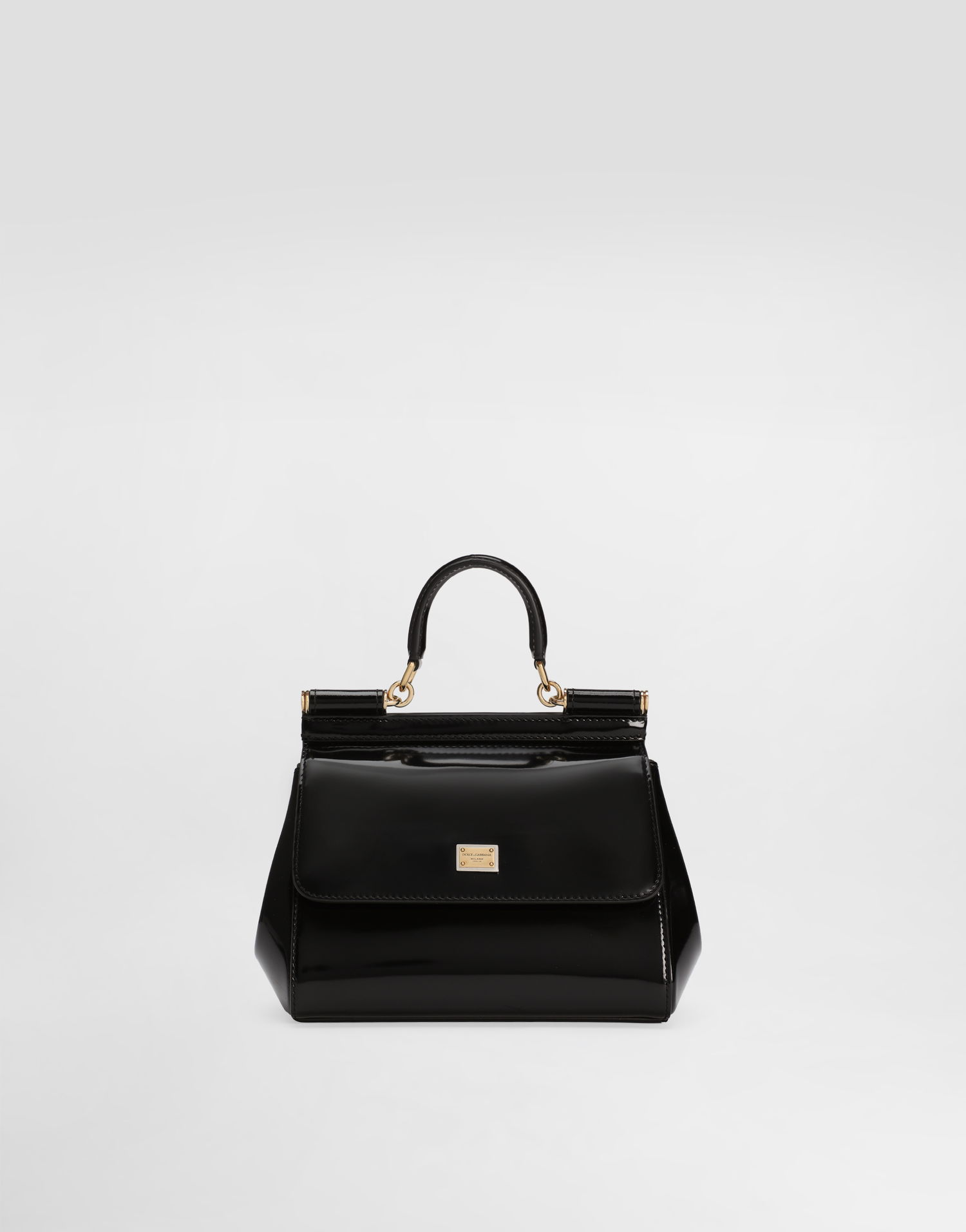 Kabelka Dolce & Gabbana Dolce & Gabbana Sicily Patent Leather Top Handle Bag Čierna | BB6003A103780999, 0