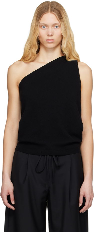 Tielko Róhe Róhe Sculptural Knitted One-Shoulder Top Čierna | 415-23-336, 0