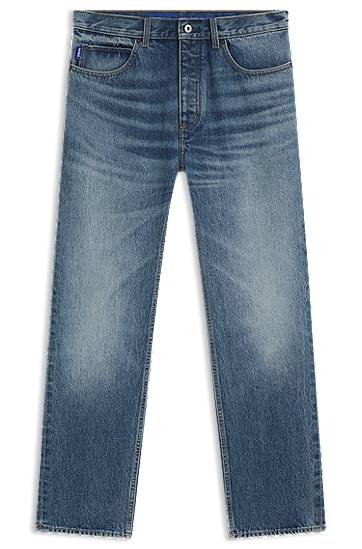 Džínsy BOSS Regular Fit Rigid Denim Jeans Modrá | 50541638