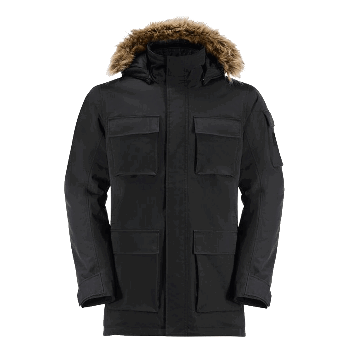 Parka Jack Wolfskin GLACIER CANYON Parka with Fur-Lined Hood Čierna | 1107674-6000, 0