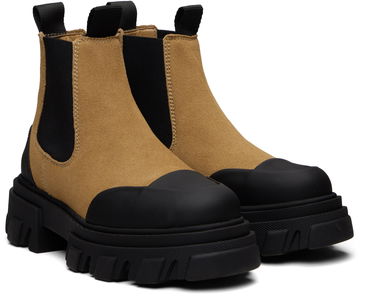 Tenisky a topánky GANNI Low Suede Chelsea Platform Boots with Rubber Toe Béžová | S3244, 3